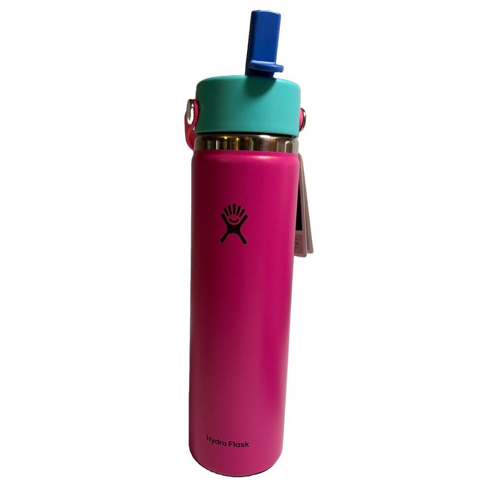 Hydro Flask 24oz Wide Mouth Flex Straw Water Bottle Polar Plunge: BPA-Free